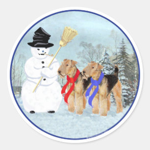 Magischer Schneemann Runder Aufkleber