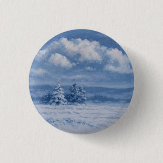 Magischer Schneewald Weihnachtsknopf Button
