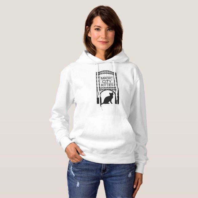 Magischer Stadt-KätzchenHoodie Hoodie (Vorne ganz)