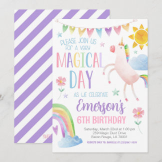 Magischer Tag Einhorn Geburtstag Einladung
