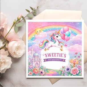 Magischer Tag Einhorn und Regenbogen Geburtstag Serviette