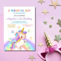 Magischer Tag Regenbogen Sterne Einhorn Geburtstag