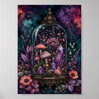 Magischer Terrarium-Kristall und Pilz-Whimsigoth