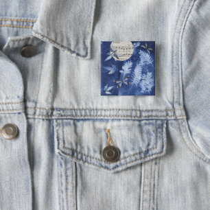 Magischer Twilight-Tanz-Libelle Cyanotype Pinback Button