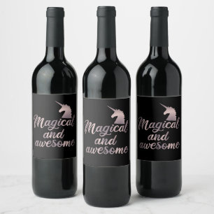 Magischer und fantastischer Unicorn Weinetikett
