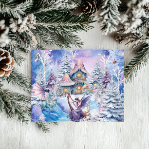 Magischer und verspielter Weihnachtsfee Feiertagskarte