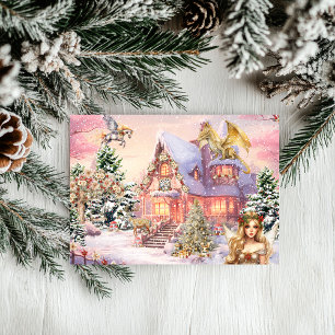 Magischer und verspielter Weihnachtsfee Feiertagskarte