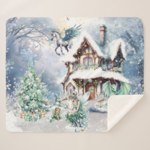 Magischer und verspielter Weihnachtsfee Sherpadecke