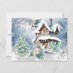Magischer und Whimsical Weihnachtsfee Mitteilungskarte