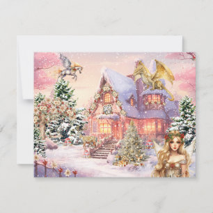 Magischer und Whimsical Weihnachtsfee Mitteilungskarte