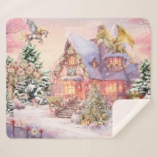 Magischer und Whimsical Weihnachtsfee Sherpadecke
