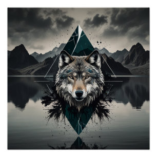 Magischer und wilder Wolf Poster