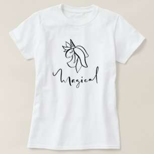 Magischer Unicorn-Kalligraphie-T - Shirt
