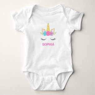 Magischer Unicorn personalisiert Baby Strampler