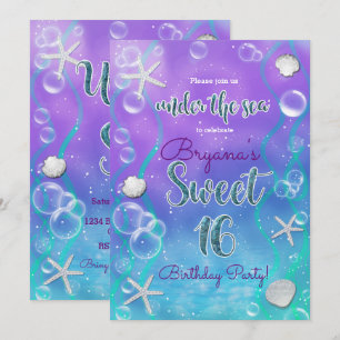 Magischer Unter-dem-Meer-Süßigkeiten-16 16. Geburt Einladung