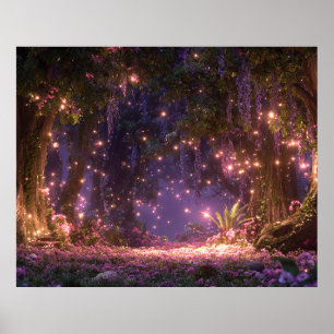 Magischer verzauberter Wald Poster