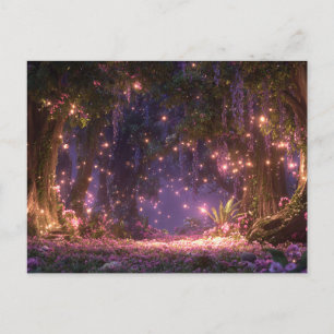 Magischer verzauberter Wald Postkarte