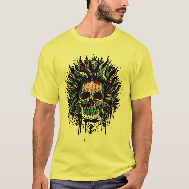 Magischer Voodoo-Schädel-Krieger T-Shirt (Vorderseite)