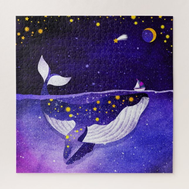 Magischer Wal: Dunkle Ozeannacht Puzzle (Vertikal)