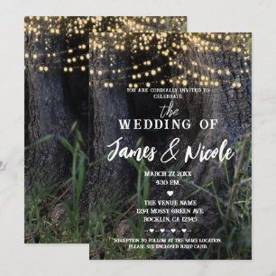 Magischer Wald Baum Fee Glitzterlichter Hochzeit Einladung