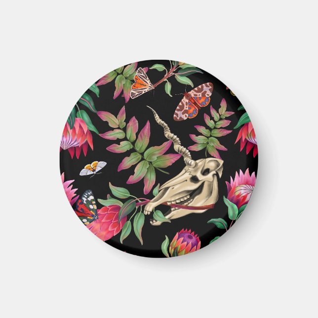 Magischer Wald Einhorn Dark Pattern. Magnet (Vorne)
