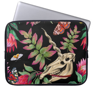 Magischer Wald-Einhorn-Dunkel-Muster. Laptopschutzhülle