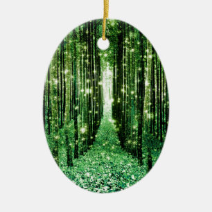 Magischer Wald Grüne Mystik Keramik Ornament
