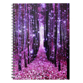 Magischer Wald Lila rosa Notizblock
