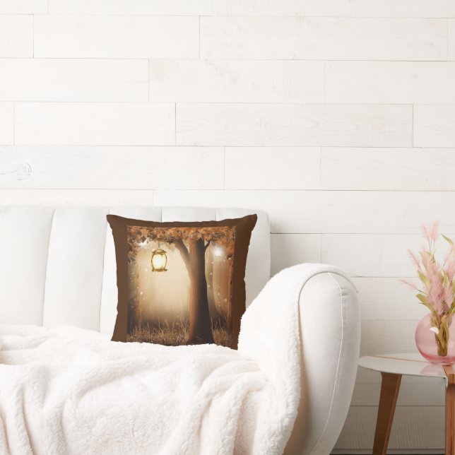 Magischer Wald mit Lichtern Kissen (Liege)