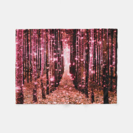 Magischer Wald Peach Pink Fleecedecke