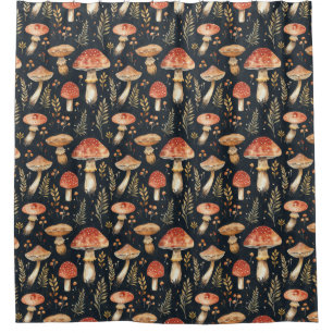 Magischer Wald-Pilz Duschvorhang