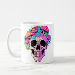 Magischer Wald Pilz Schädel Trippy Edm Dj Kaffeetasse