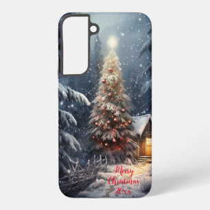 Magischer Wald Schnee Winter Frohe Weihnachten Bau Samsung Galaxy Hülle