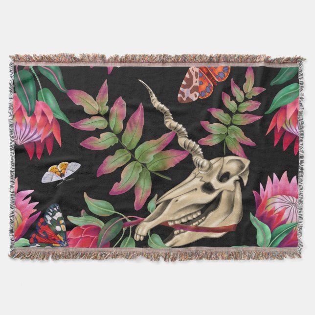 Magischer Wald vereint dunkles Muster. Decke (Vorderseite)