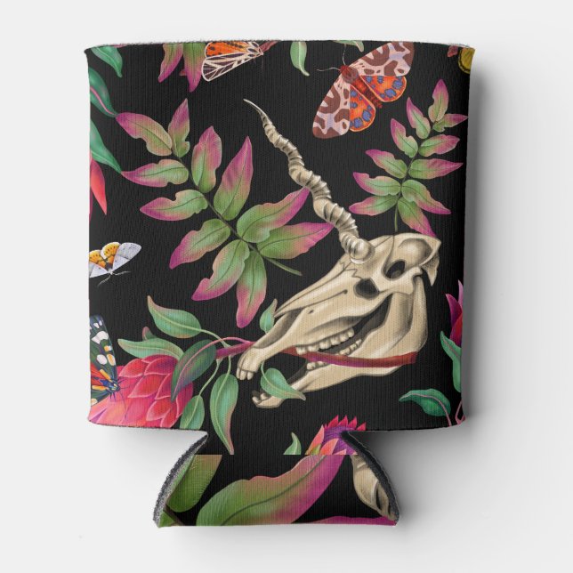 Magischer Wald vereint dunkles Muster. Dosenkühler (Vorderseite)