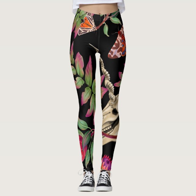 Magischer Wald vereint dunkles Muster. Leggings (Vorderseite)