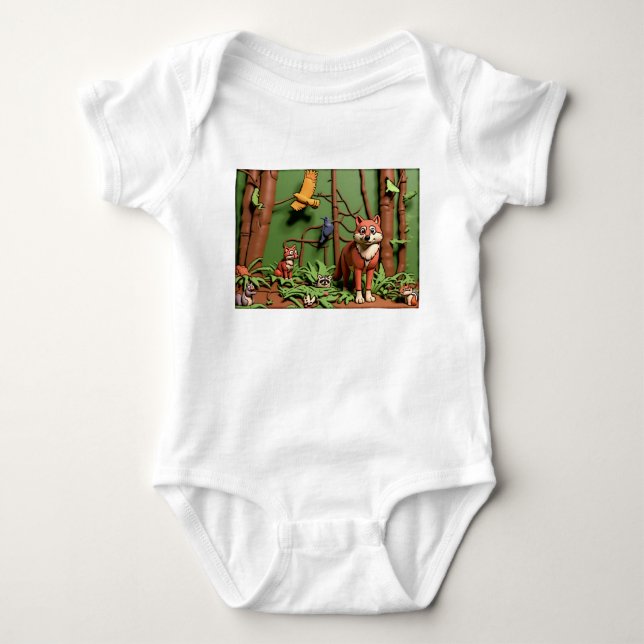 Magischer Wald - Waldtiere Baby Strampler (Vorderseite)