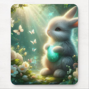 Magischer Waldhasen-Ei Mousepad