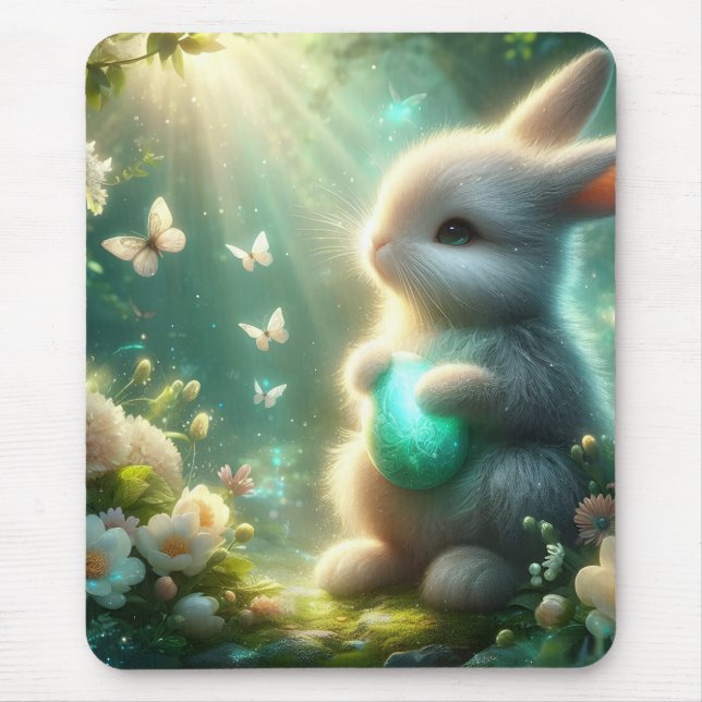 Magischer Waldhasen-Ei Mousepad (Vorne)