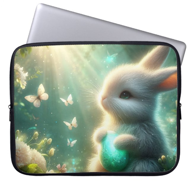 Magischer Waldhasen-Osterei Laptopschutzhülle (Vorderseite)