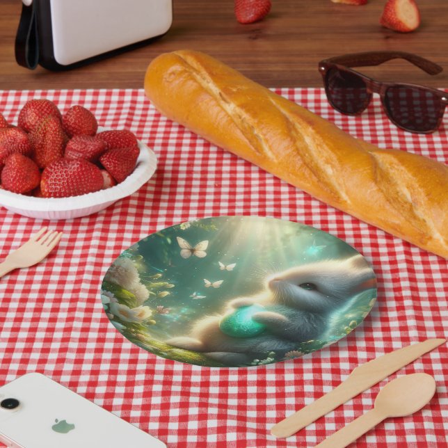 Magischer Waldhasen-Osterei Pappteller (Picknick)