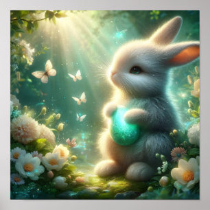 Magischer Waldhasen-Osterhase-Ei Poster