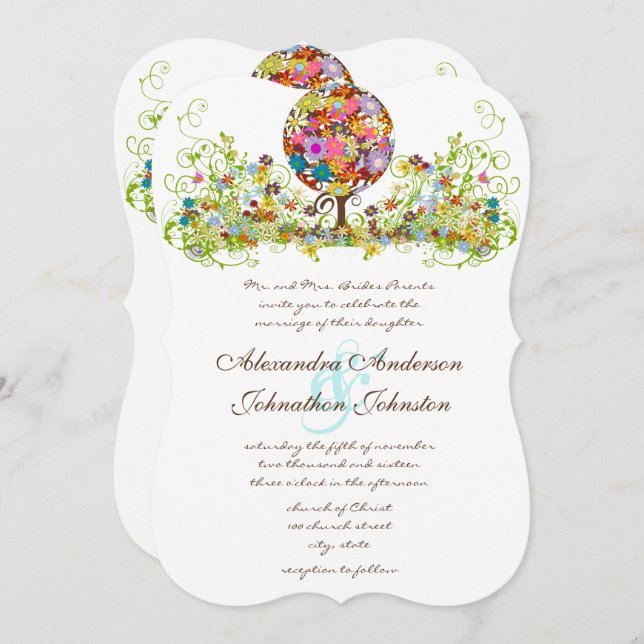 Magischer Waldkreis der Liebe Hochzeitseinladungen Einladung (Vorne/Hinten)