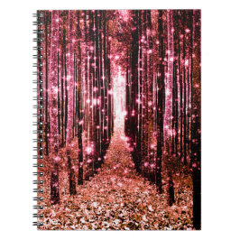 Magischer Waldweg Rosa Pfirsich Notizblock