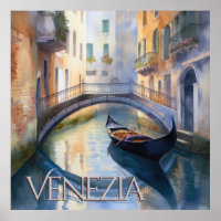 Magischer Wasserfarbkanal Venedig