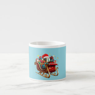 Magischer Weihnachts-Santa-Schlitten & Festliche F Espressotasse