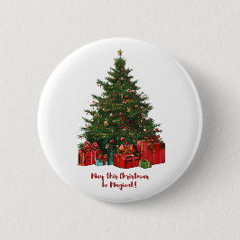Magischer Weihnachtsbaum-Button Button