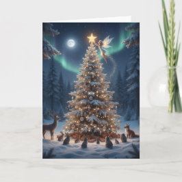 Magischer Weihnachtswald - Weihnachtsgrußkarte Feiertagskarte
