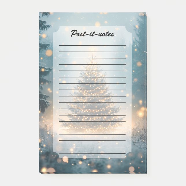 Magischer Winter Schnee Wald Weihnachtsbaum Post-it Klebezettel (Vorderseite)