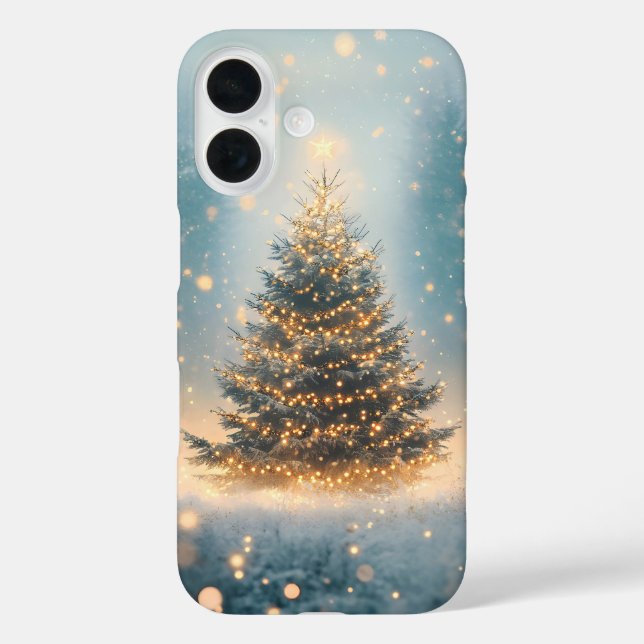 Magischer Winter-Schneewald-Weihnachtsbaum Case-Mate iPhone Hülle (Rückseite)